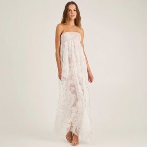 Helsi Beatrice Gown in White/Nude